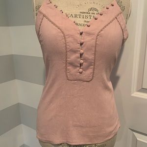 Pink Theory Tie Halter with Button Front